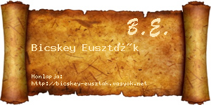 Bicskey Euszták névjegykártya